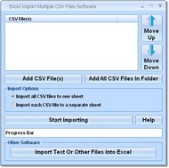 Excel Import Multiple CSV Files Software screenshot